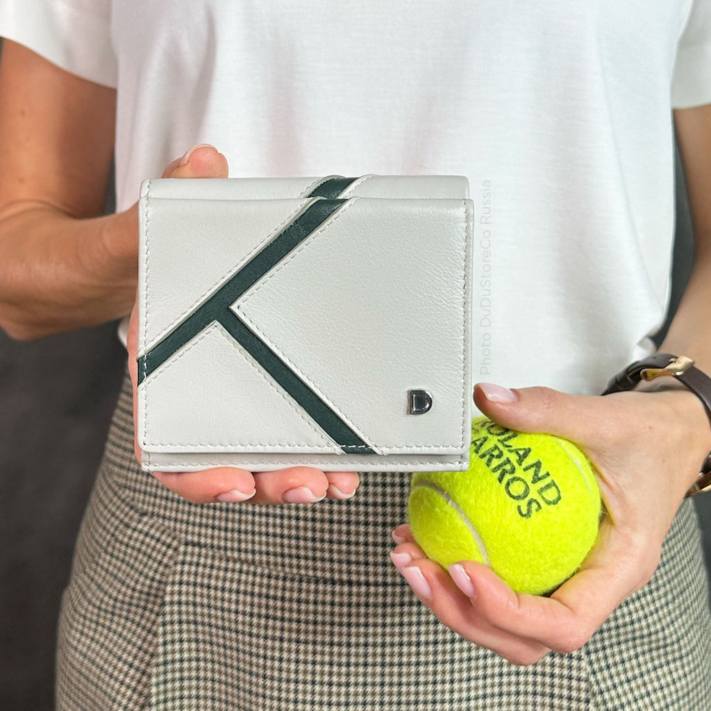 Итальянский кожаный кошелек DuDu серии Flavio | жемчужный серый - Dudubags фото 7