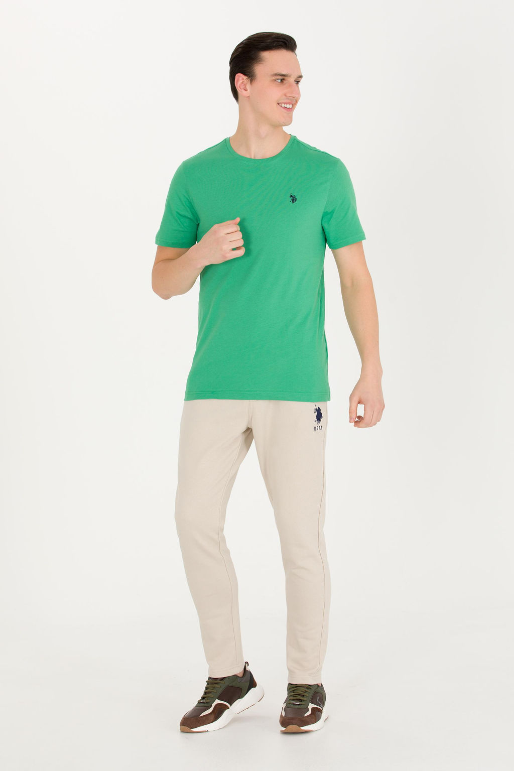 U. S. Polo Assn Мужская зеленая базовая футболка с круглым вырезом - U.s. polo assn фото 3