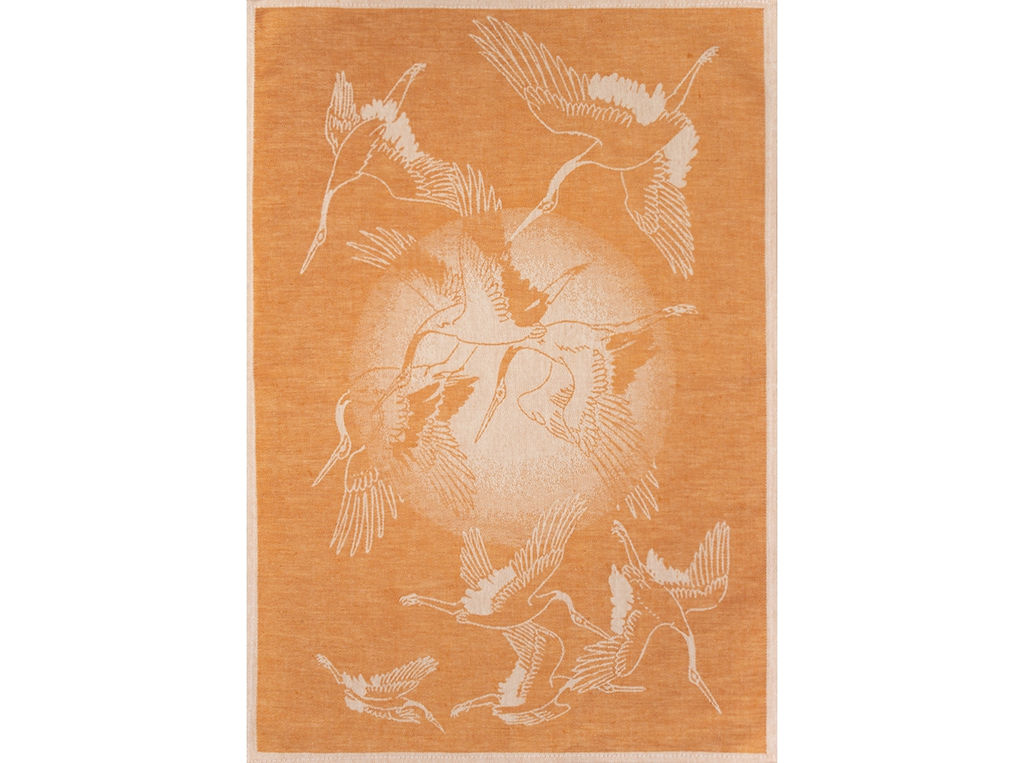 7с-128ЯК 50*70 Полотенце Журавли и солнце цв. оранжевый (многоцветный) - Текс-дизайн фото 2