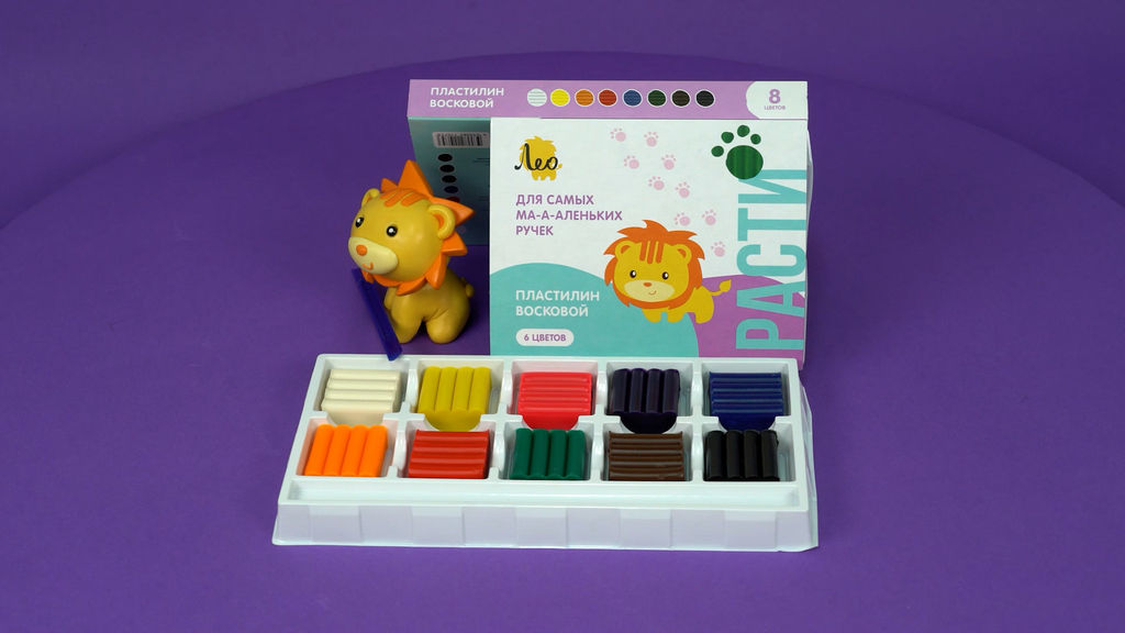 Лео Расти Пластилин восковой LMCW-0108 96 г ( в картонной упаковке ) 8 цв фото 4
