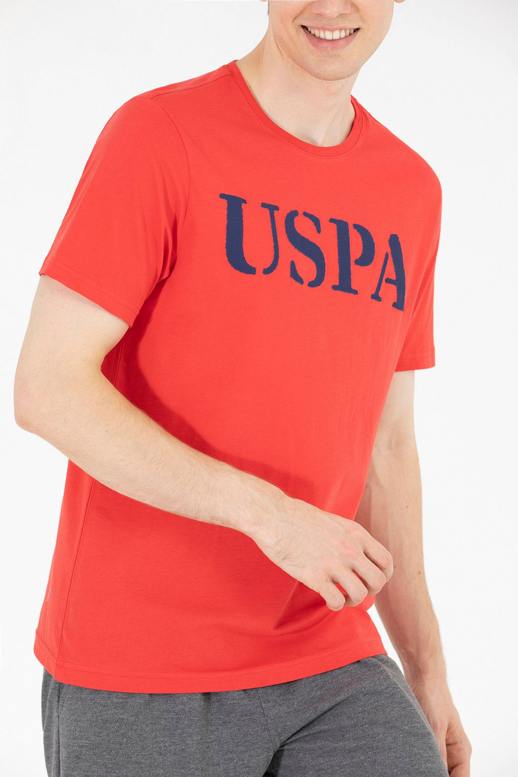 Мужская красная базовая футболка с круглым вырезом - U.s. polo assn фото 6