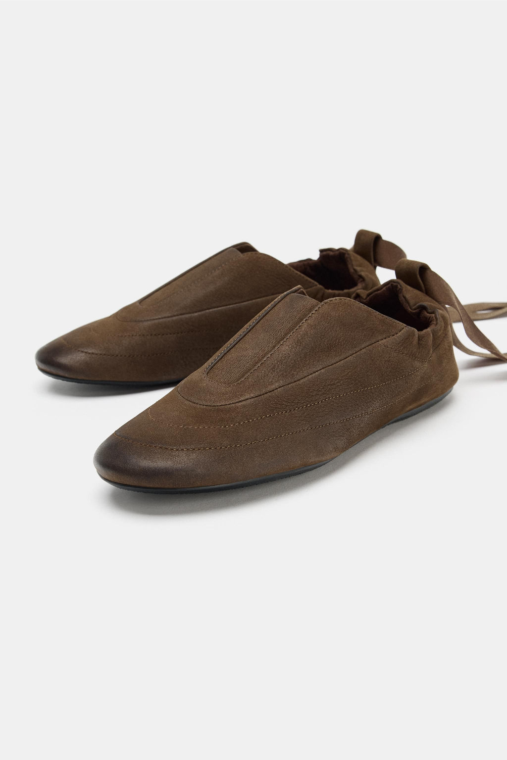 LEATHER LACE-UP SHOES - Zara фото 5