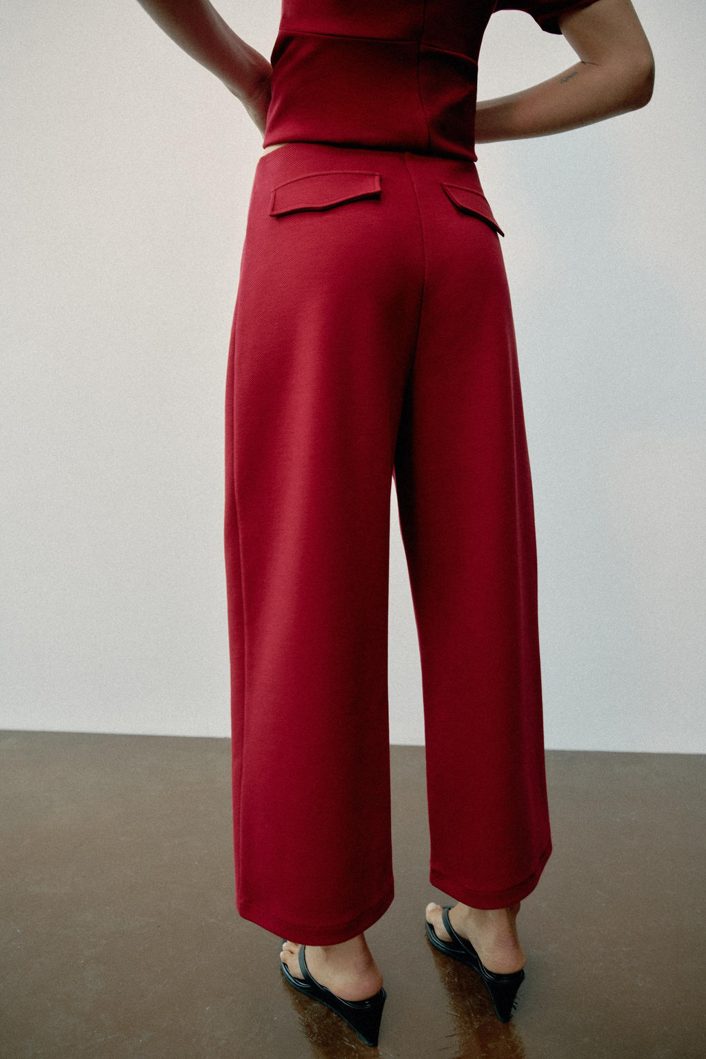 PANTAL?N ANCHO / Burgundy - Zara фото 6