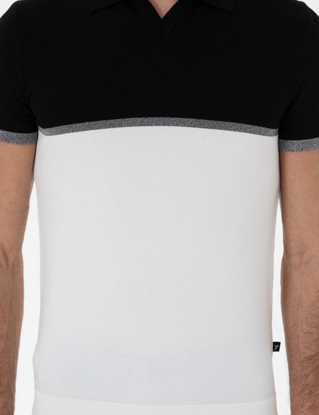 Siyah Slim Fit Apa_ Yaka Triko T-shirt