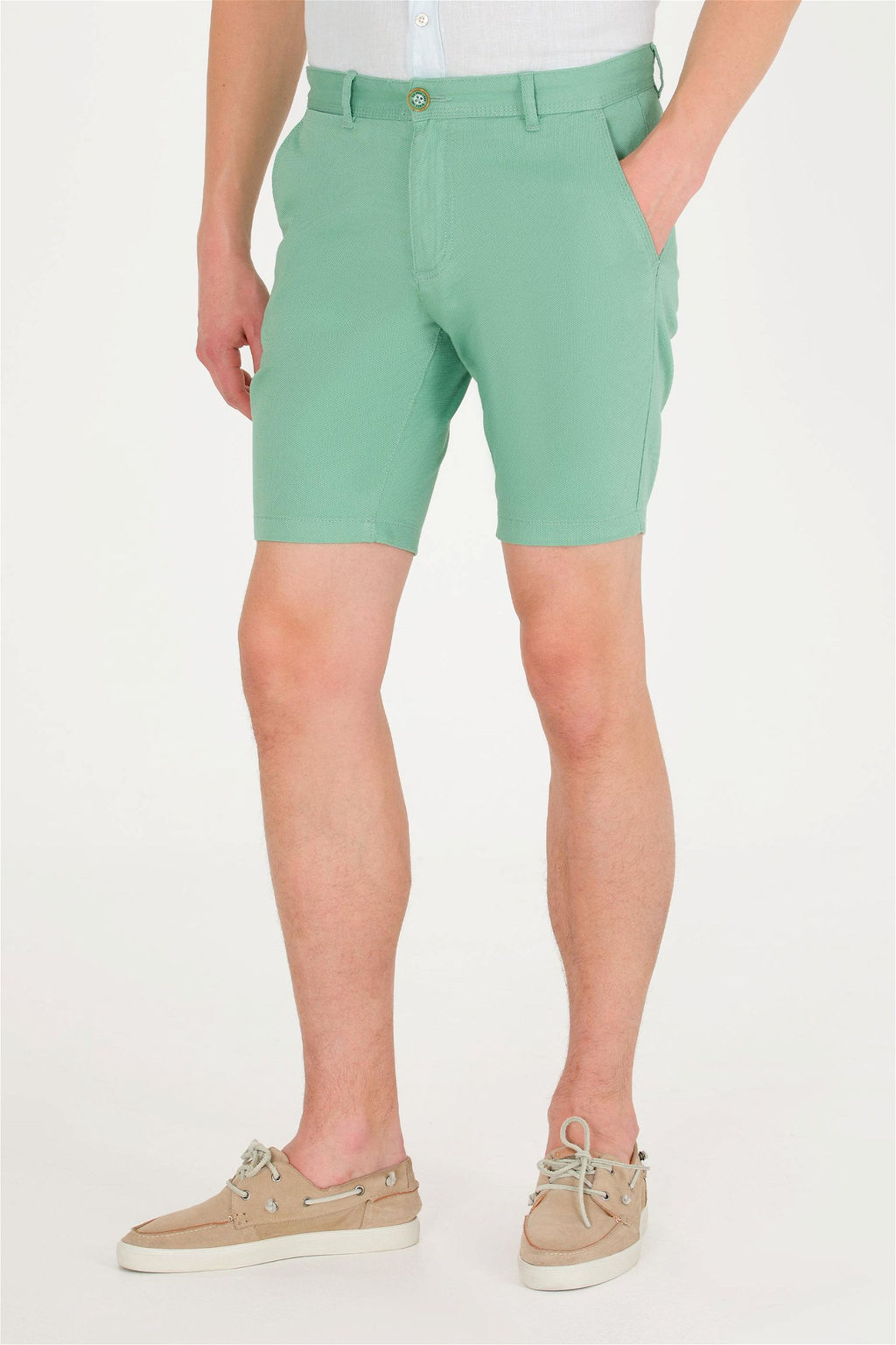 Мужские темно-зеленые тканые шорты - U.s. polo assn фото 2