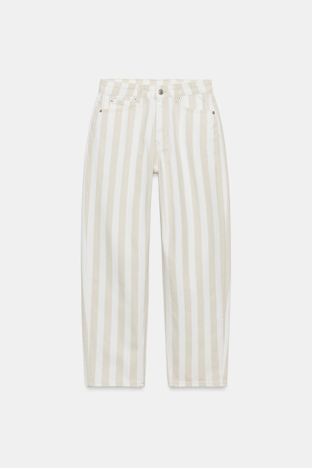 JEANS ZW COLLETION TAPERED TIRO MEDIO RAYAS / Crudo medio - Zara фото 5