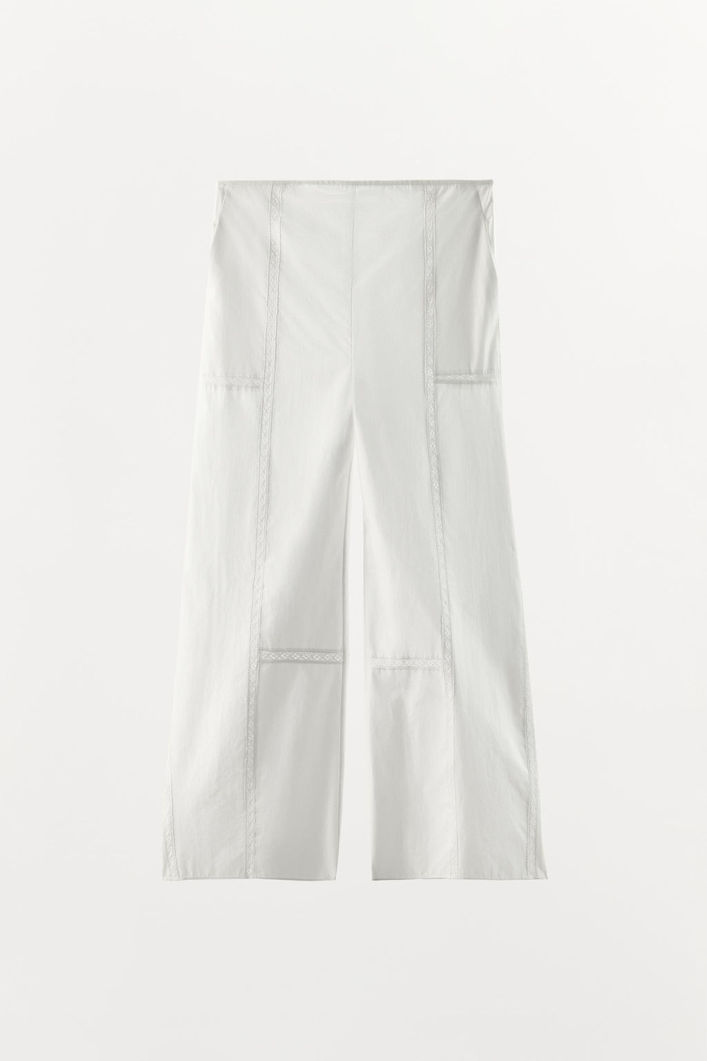 PANTAL?N ALGOD?N 100% PUNTILLA / Blanco - Zara фото 3