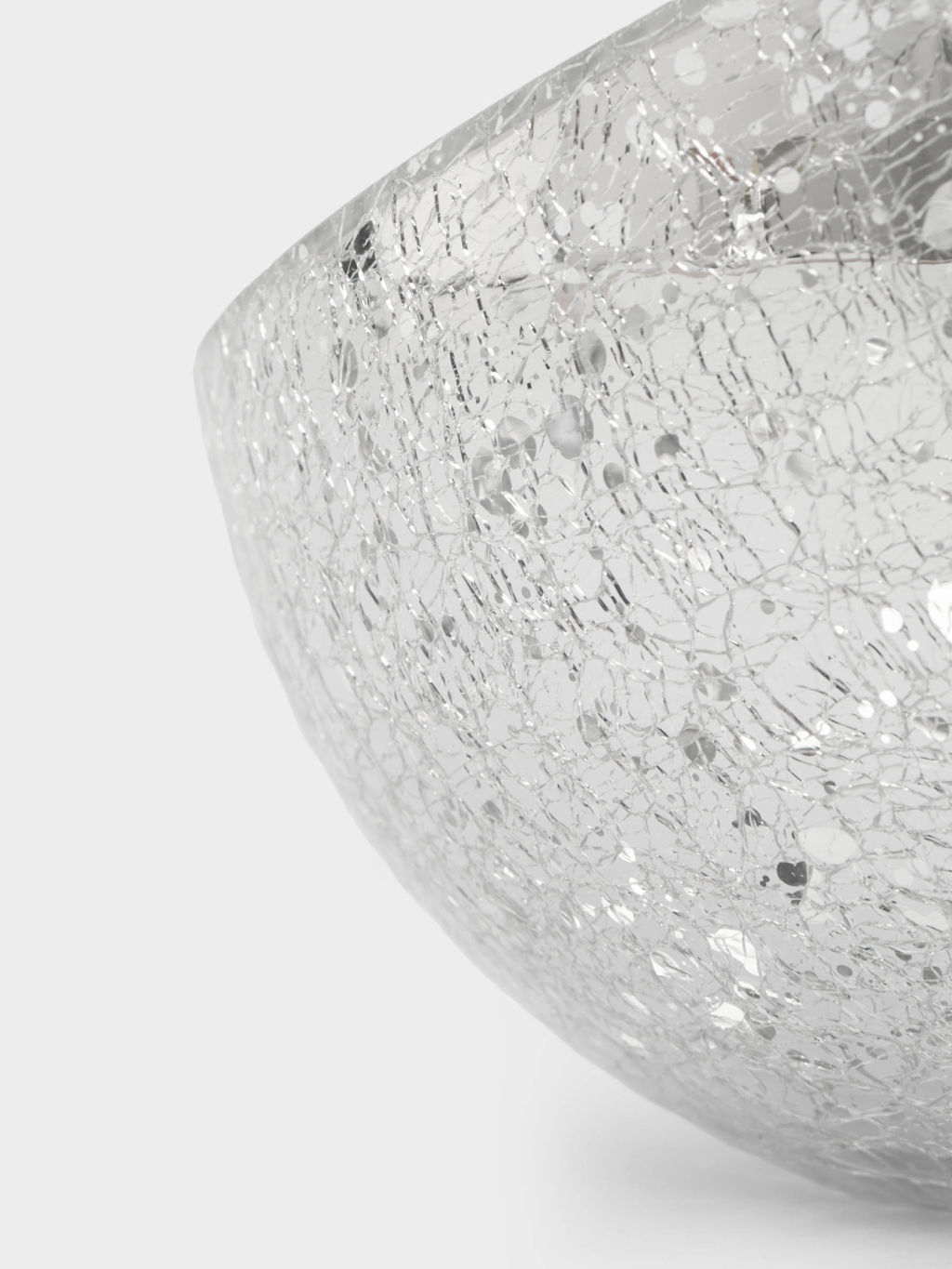 Конфетница, 15х12 см, стекло, серебристая, Кракелюр, Craquelure - Anna lafarg фото 5