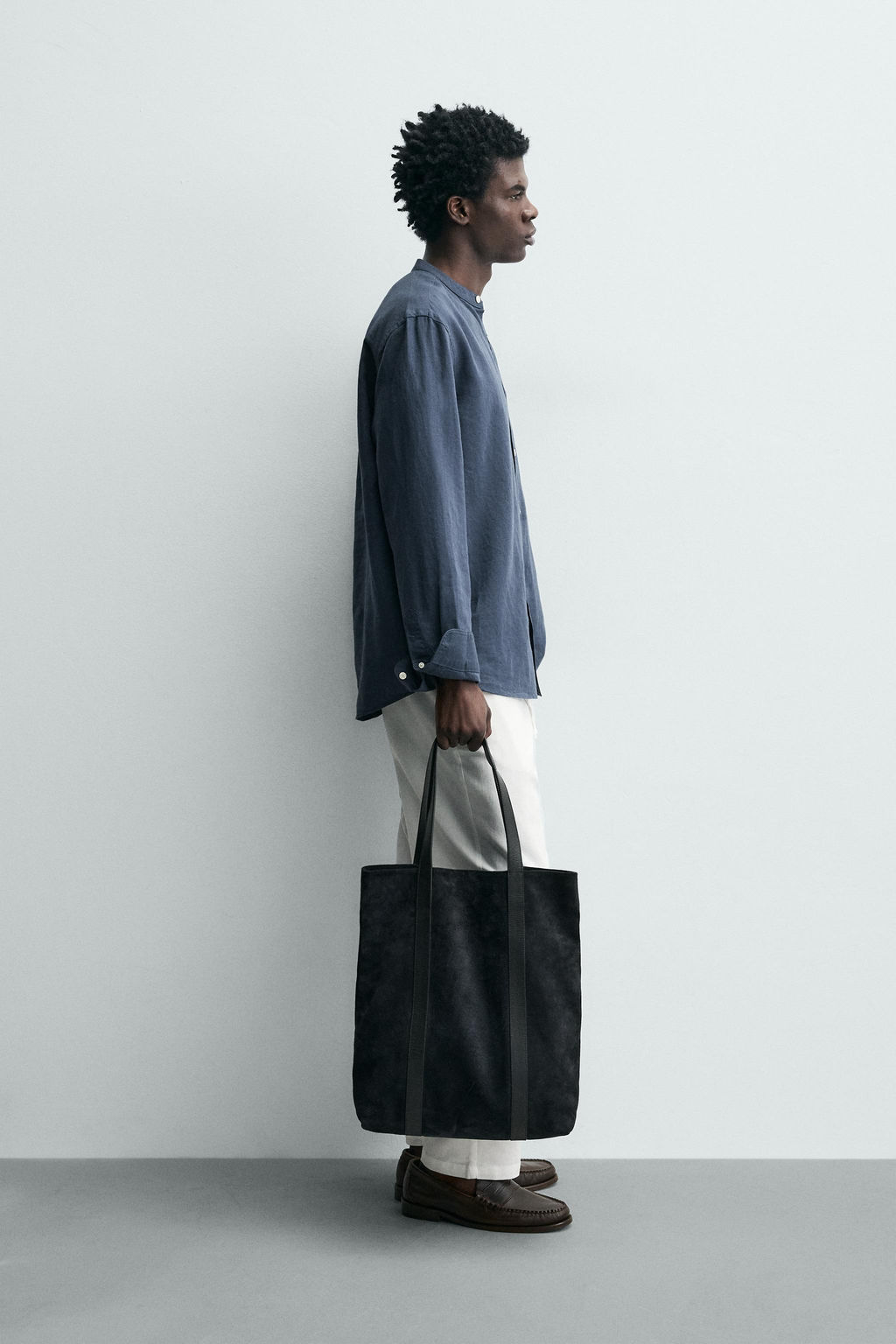 CAMISA RELAXED FIT LINO - ALGOD?N / Azul profundo - Zara фото 4