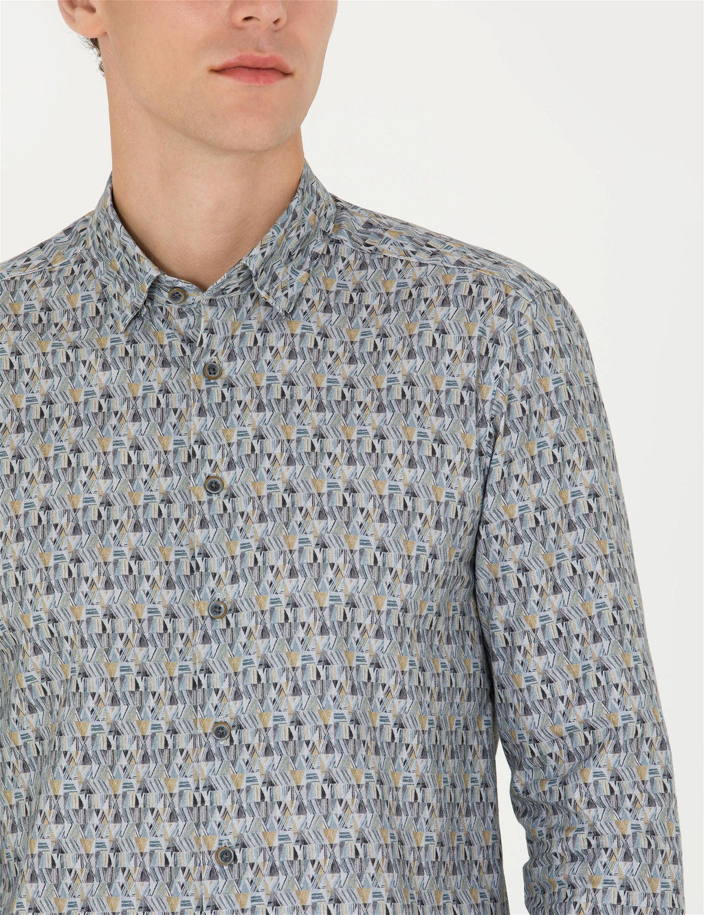 Petrol Slim Fit Uzun Kollu G_mlek