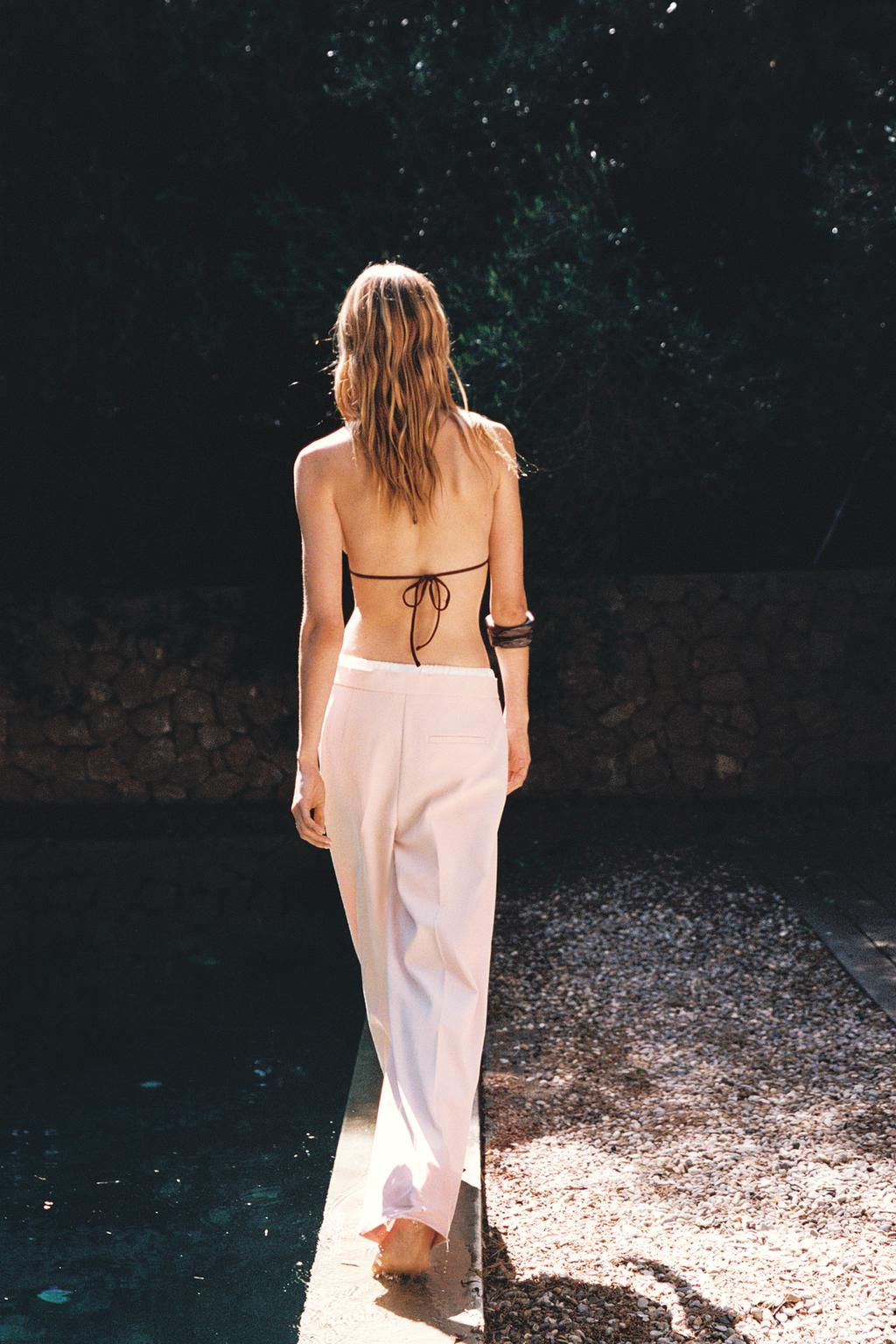 WIDE-LEG TROUSERS WITH DOUBLE WAISTBAND - Zara фото 43