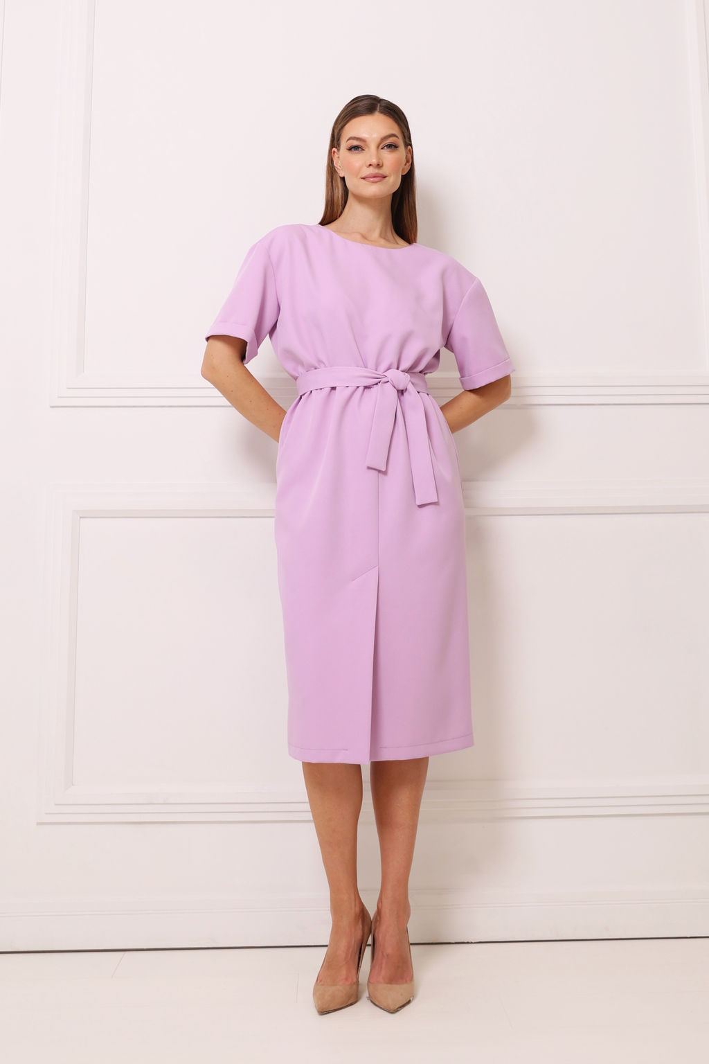 Платье с коротким рукавом и разрезом - Looklikecat фото 3