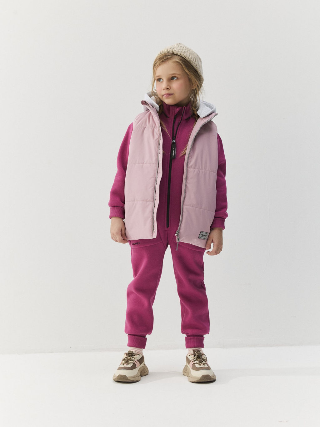 Жилет на молнии с капюшоном Роза - Bungly фото 5