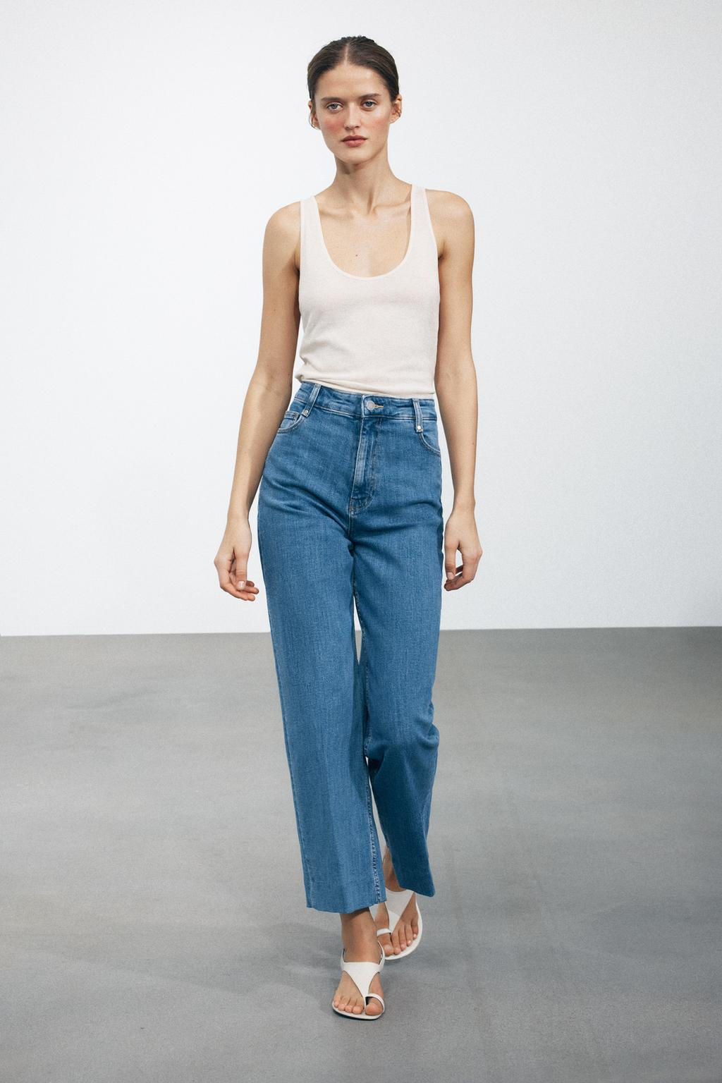 ZW COLLECTION HIGH-WAIST PALAZZO JEANS - Zara фото 3