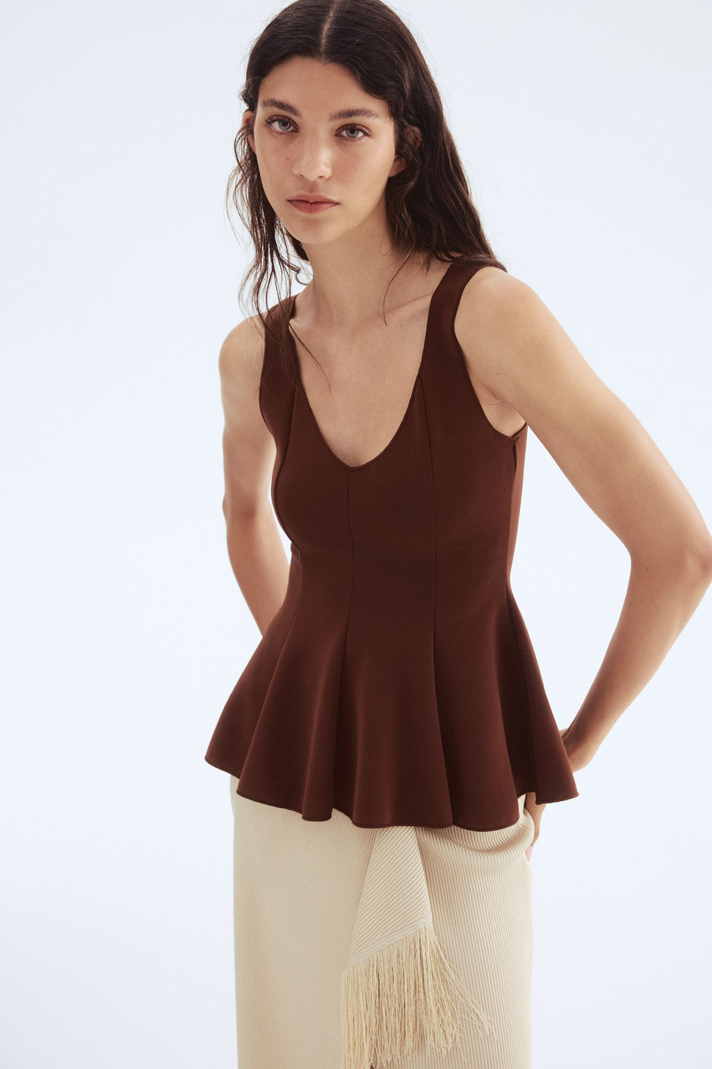 Top interlock con peplum - H&m фото 9