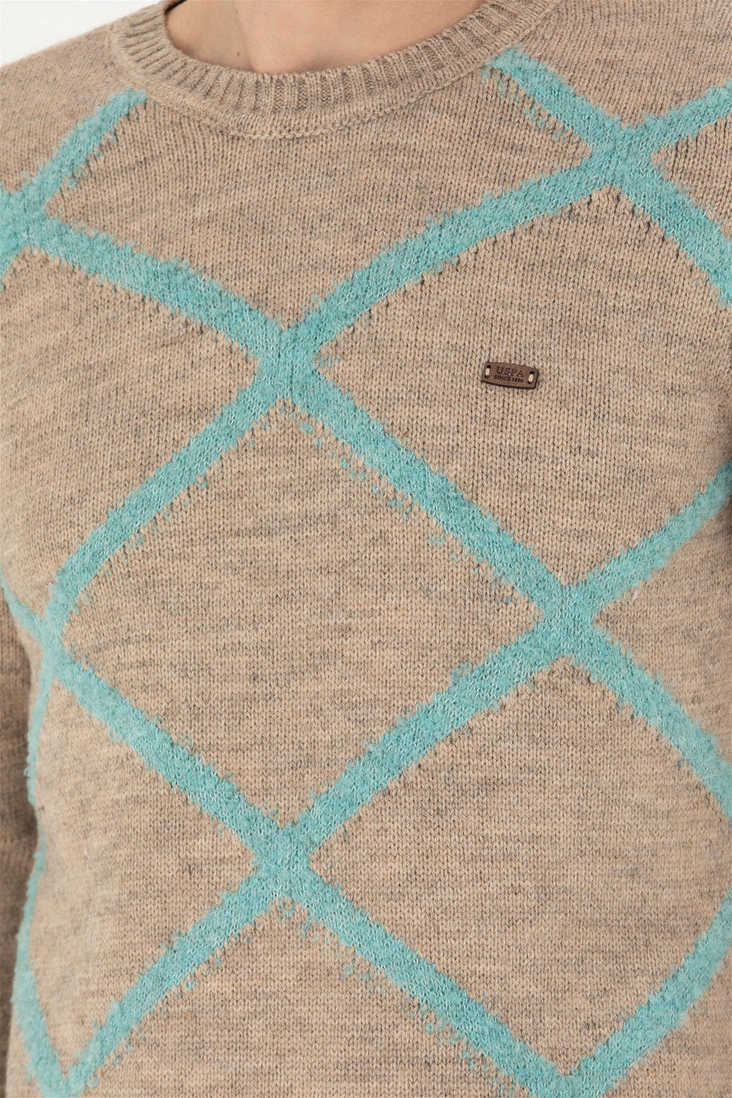 Мужской свитер песочного меланжа - U.s. polo assn фото 7