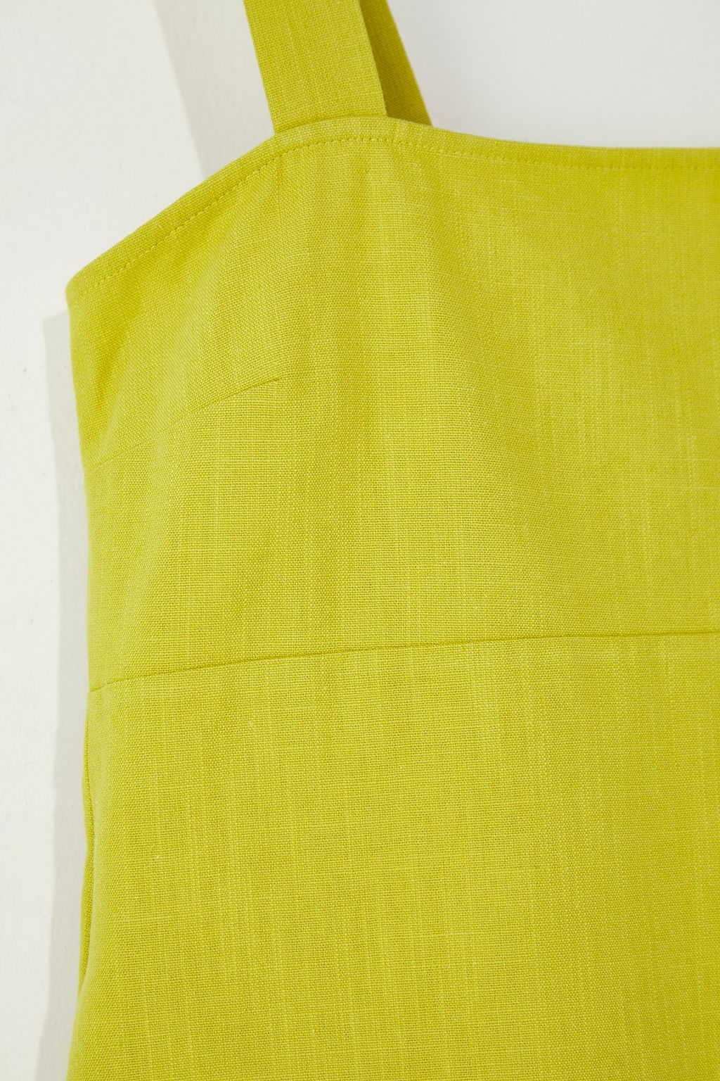 Trendyolmilla Yag Yesili Keten Kar?s?ml? A Kesim Gipeli Ask?lar? Ayarlanabilir Mini Dokuma Elbise TWOSS25EL00648  фото 9