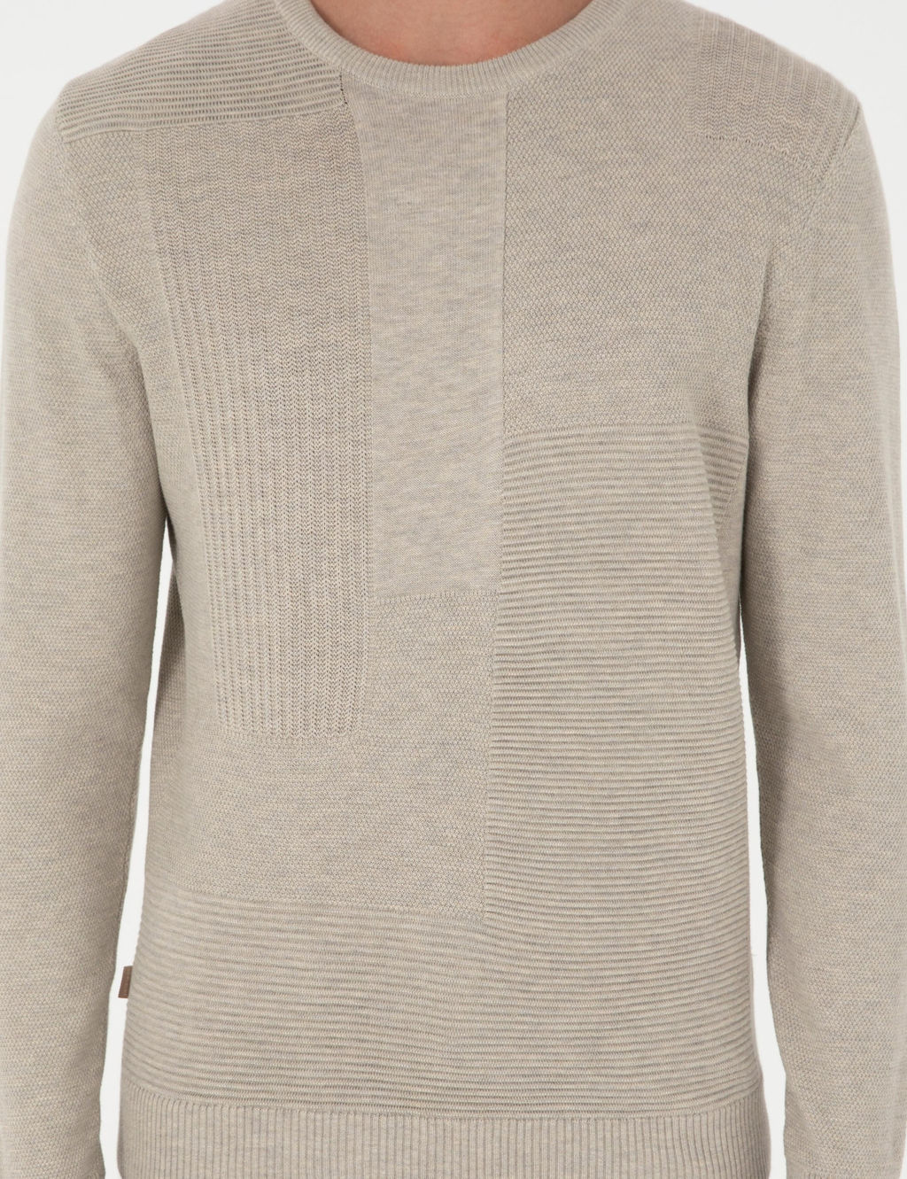 Kum Melanj Slim Fit Bisiklet Yaka Y_n Kar___ml_ Triko Kazak - Pierre cardin фото 6