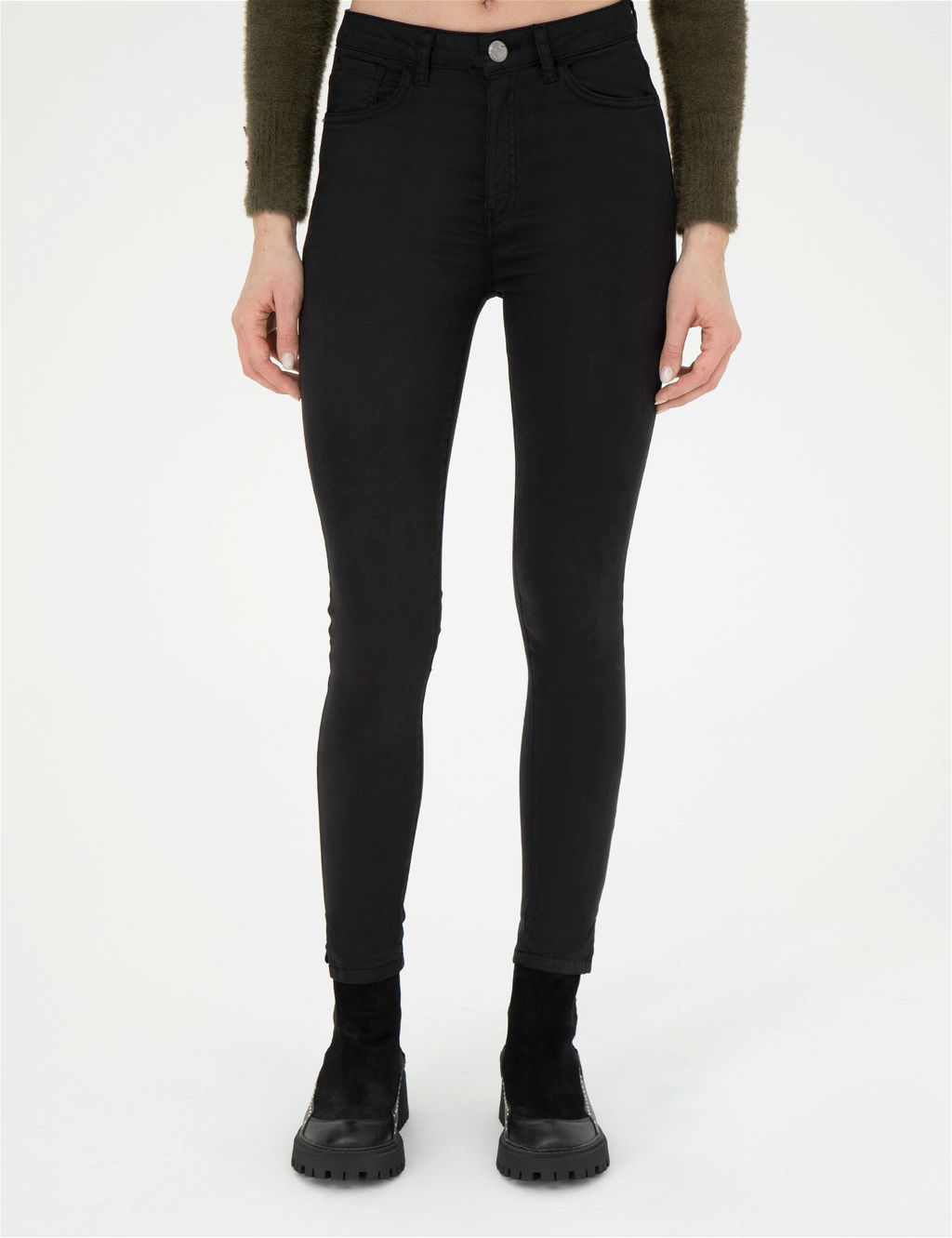 Siyah Skinny Fit Kanvas Pantolon - Pierre cardin фото 2