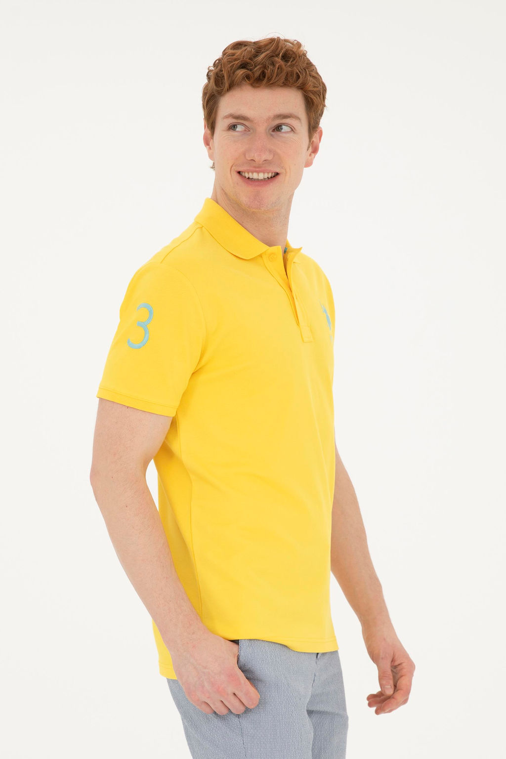 U. S. Polo Assn / Мужская желтая базовая футболка - U.s. polo assn фото 10