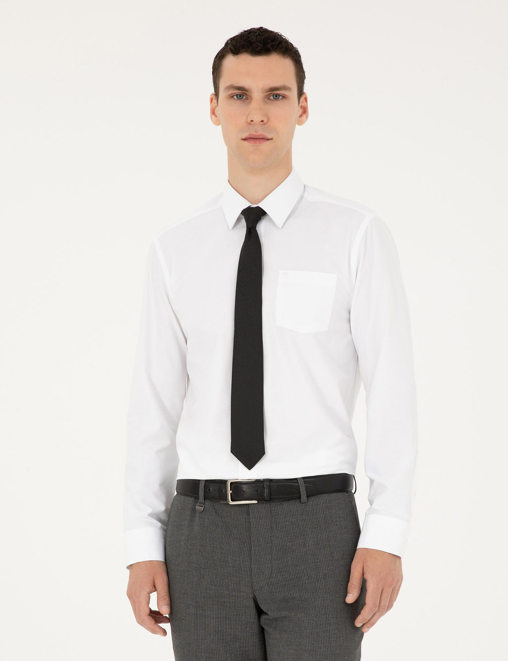 Beyaz Regular Fit Uzun Kollu Basic G_mlek