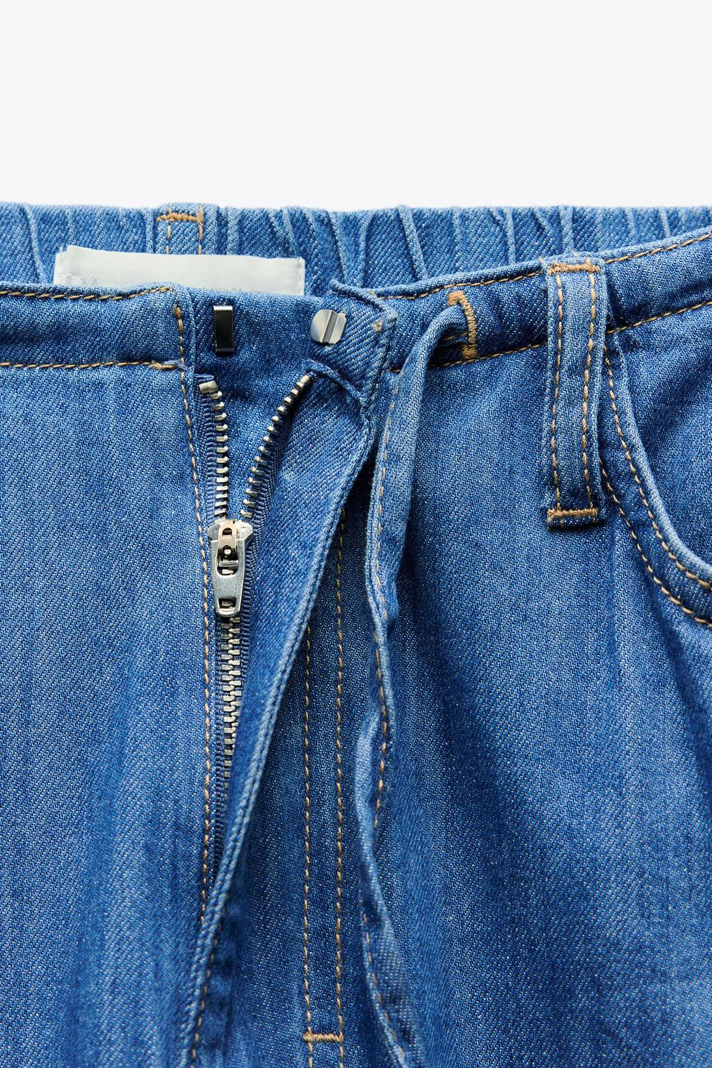 PYJAMA-STYLE DENIM TROUSERS - Zara фото 14