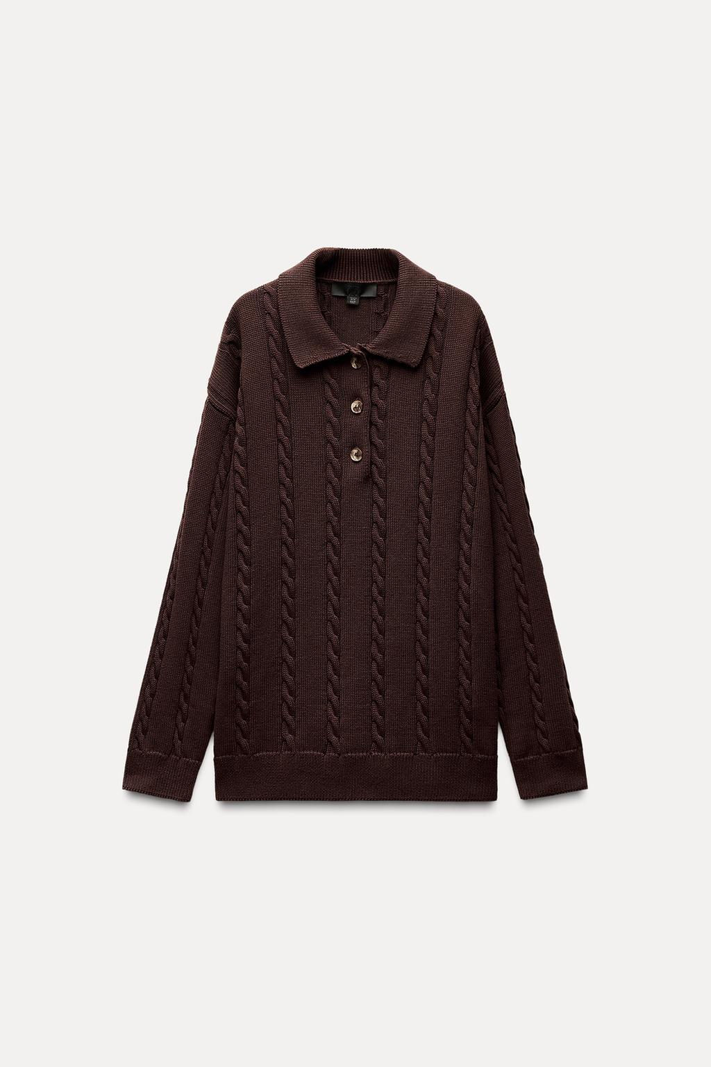 CABLE KNIT POLO SHIRT - Zara фото 2