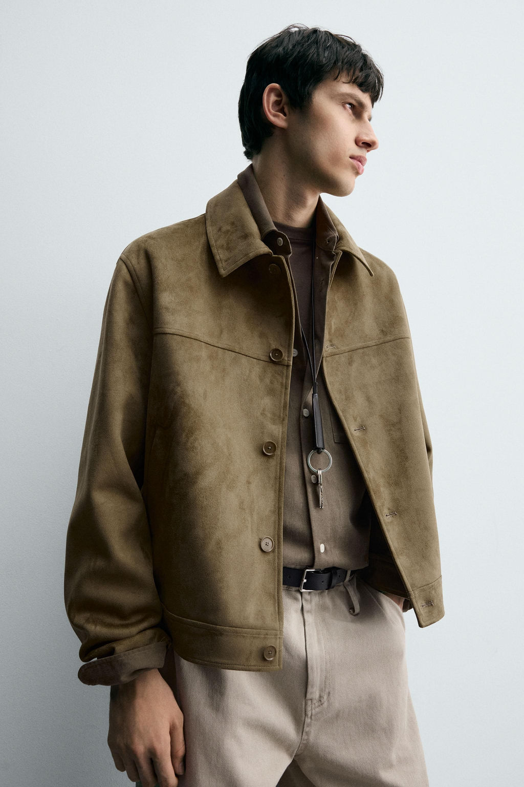 FAUX SUEDE REGULAR FIT JACKET - Zara фото 6