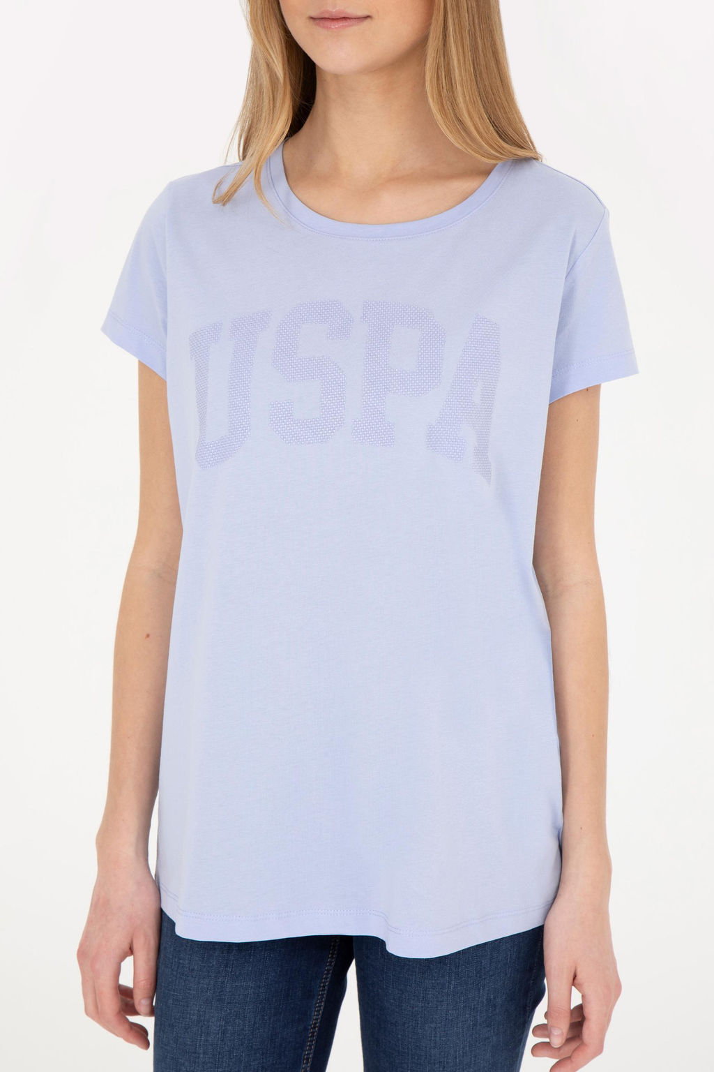 Женская синяя базовая футболка - U.s. polo assn фото 6