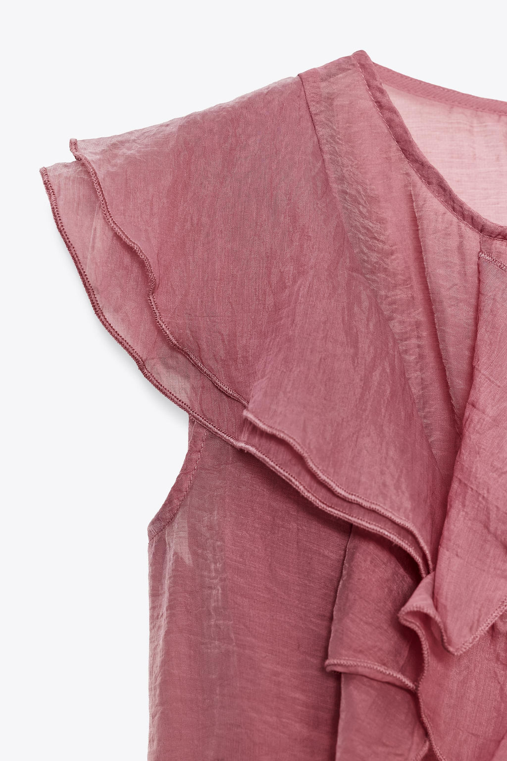 SEMI-SHEER TOP WITH RUFFLES - Zara фото 5