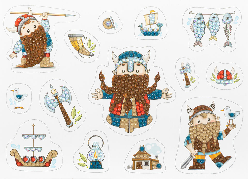 Кристальная (алмазная) мозаика ФРЕЯ ALVN-136 наклейки Викинги 19.5 х 14 см