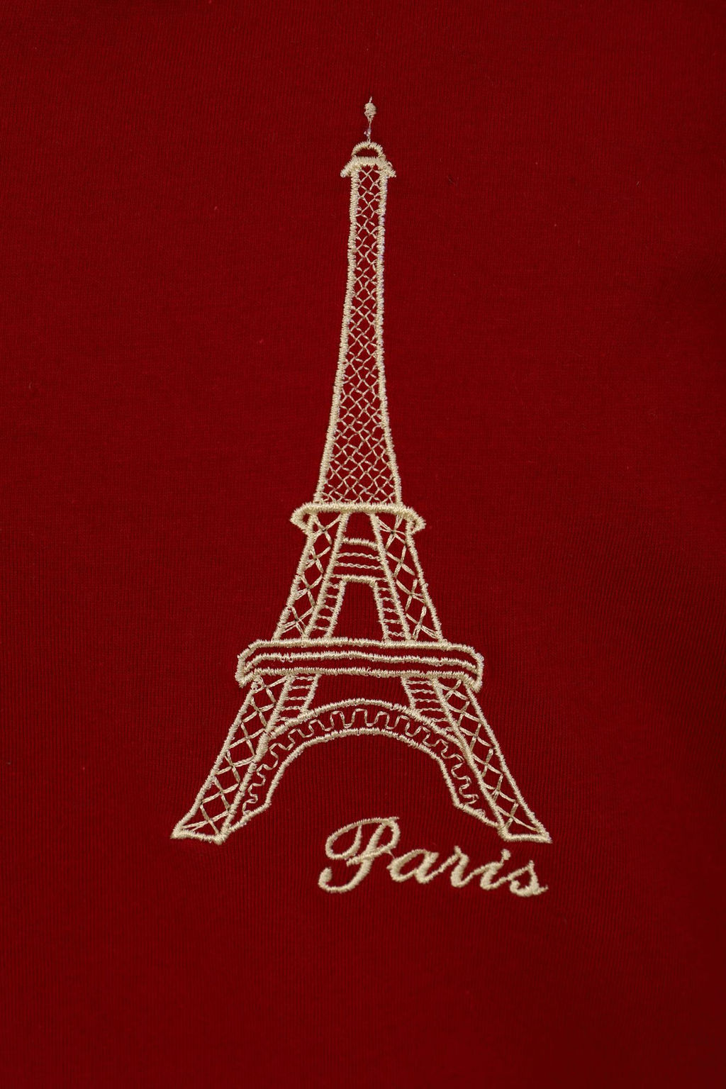 Футболка женская, с вышивкой, модель 157, трикотаж (Эйфелева башня, бордо) - Ивановотекстиль фото 3