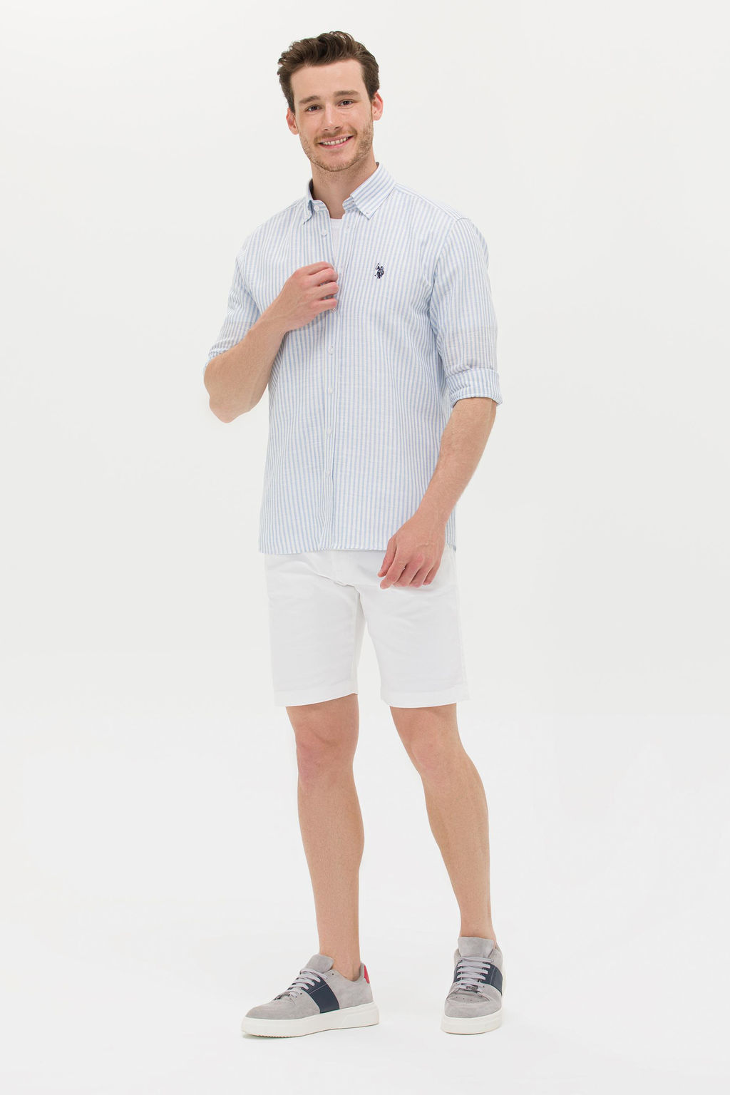 Мужские белые тканые шорты - U.s. polo assn фото 4