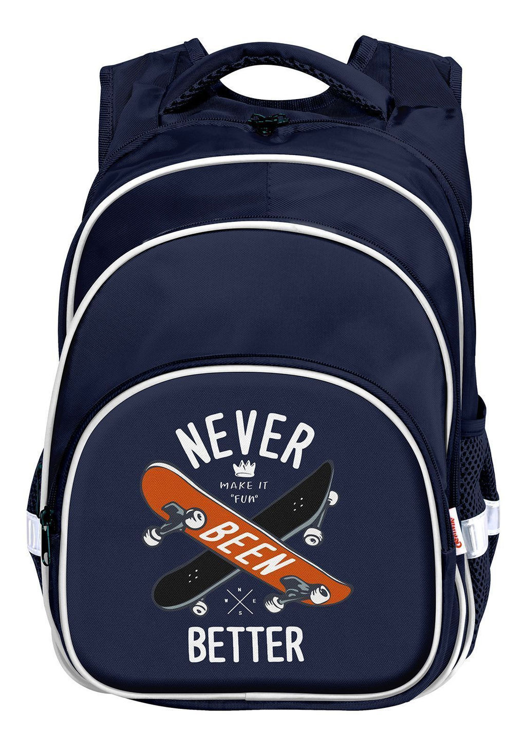 Рюкзак Creativiki СКЕЙТ 20 л синий 38х29х18 2 отделения, молния, для мальчиков