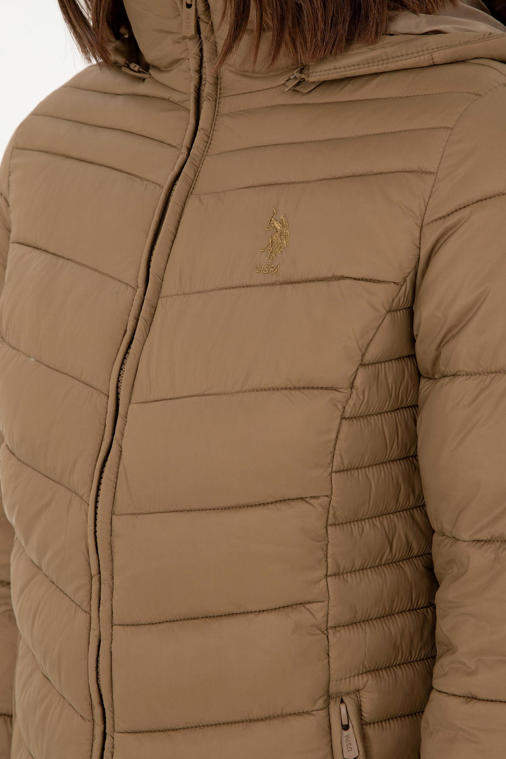 Женское пальто цвета хаки Неожиданная скидка в корзине - U.s. polo assn фото 14