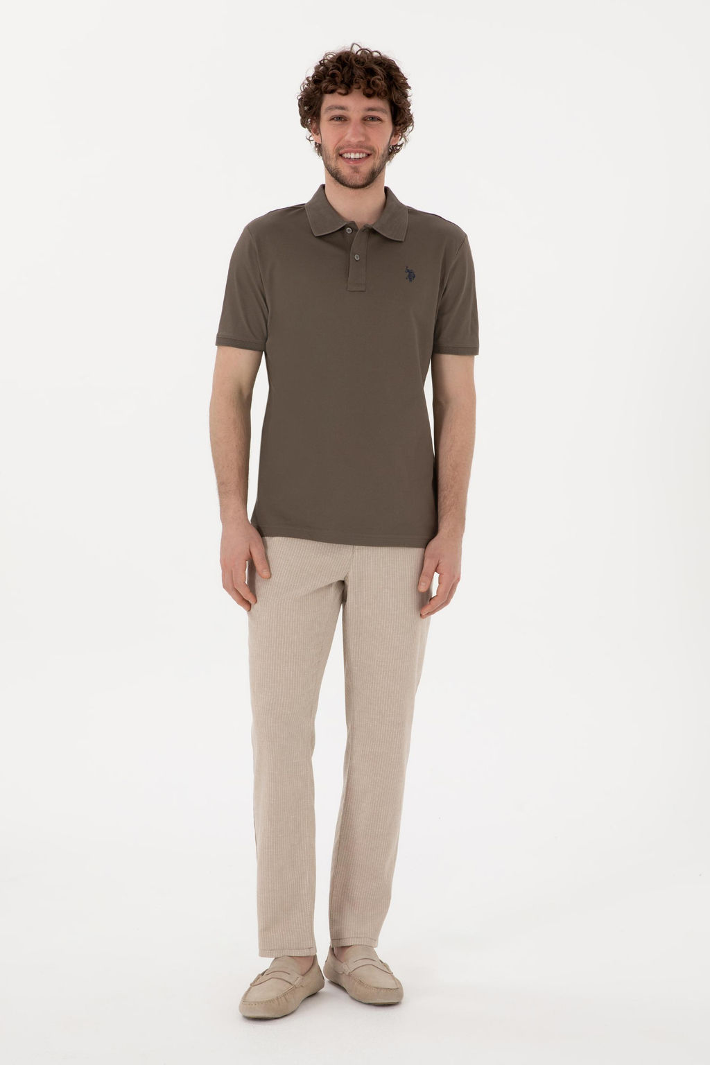 Erkek Regular Fit Polo Yaka Vizon Basic Ti__rt Sepette S_rpriz _ndirim - U.s. polo assn фото 4