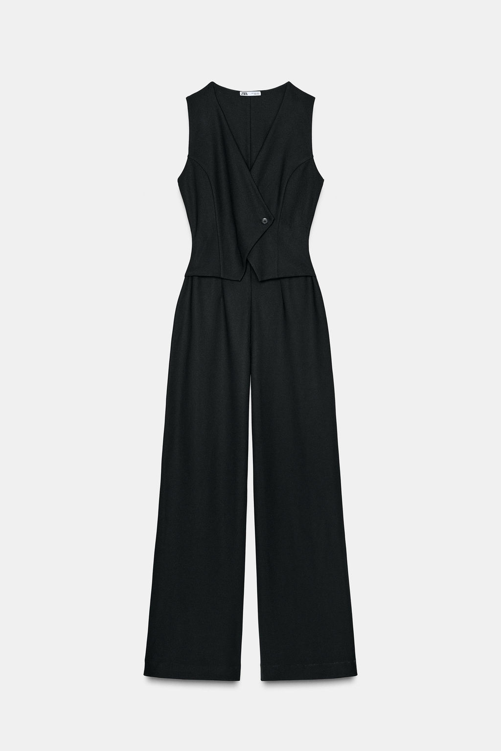 LONG CREPE JUMPSUIT WITH WAISTCOAT DETAIL - Zara фото 5