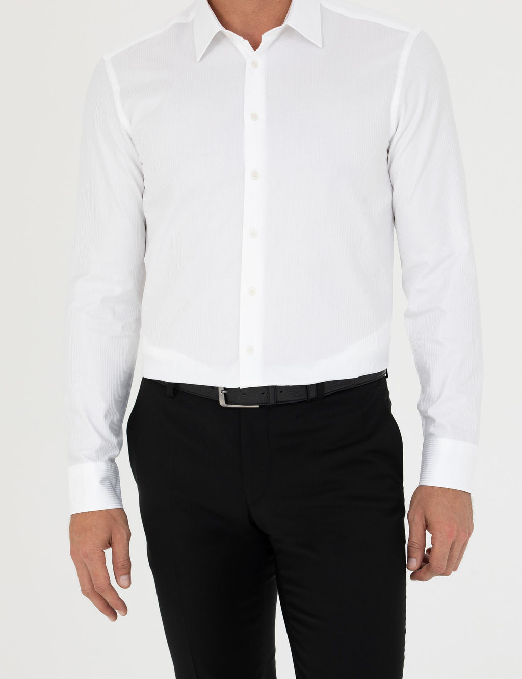 Белая приталенная рубашка с длинным рукавом - Cacharel фото 6