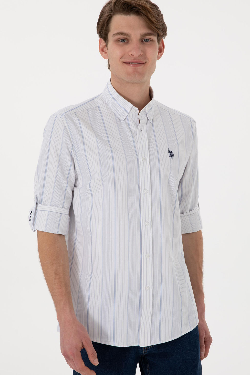 Erkek Mavi Uzun Kollu G_mlek Sepette S_rpriz _ndirim - U.s. polo assn фото 3