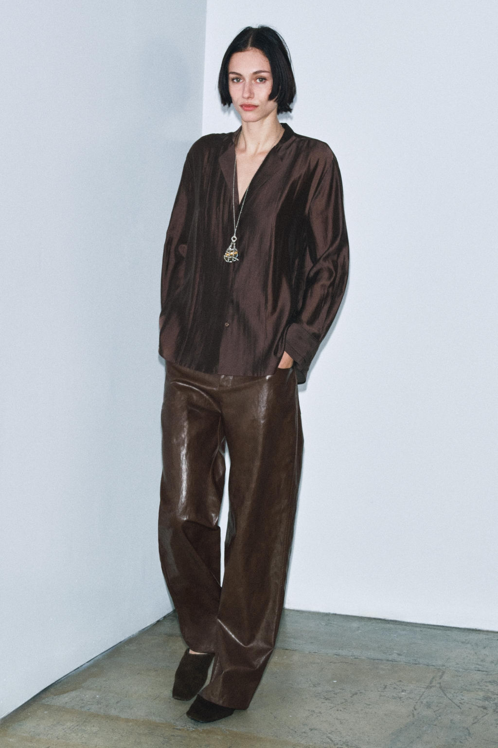 ZW COLLECTION FLOWING SHIRT - Zara фото 8