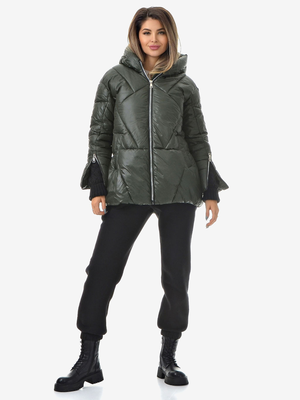 Зимняя куртка с вязанной отделкой - А+б коллекция фото 3