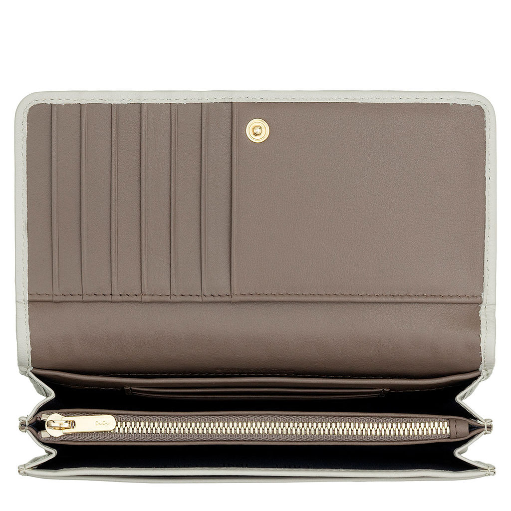 Итальянский женский кожаный кошелек DuDu серии Canarie | жемчужный серый - Dudubags фото 4