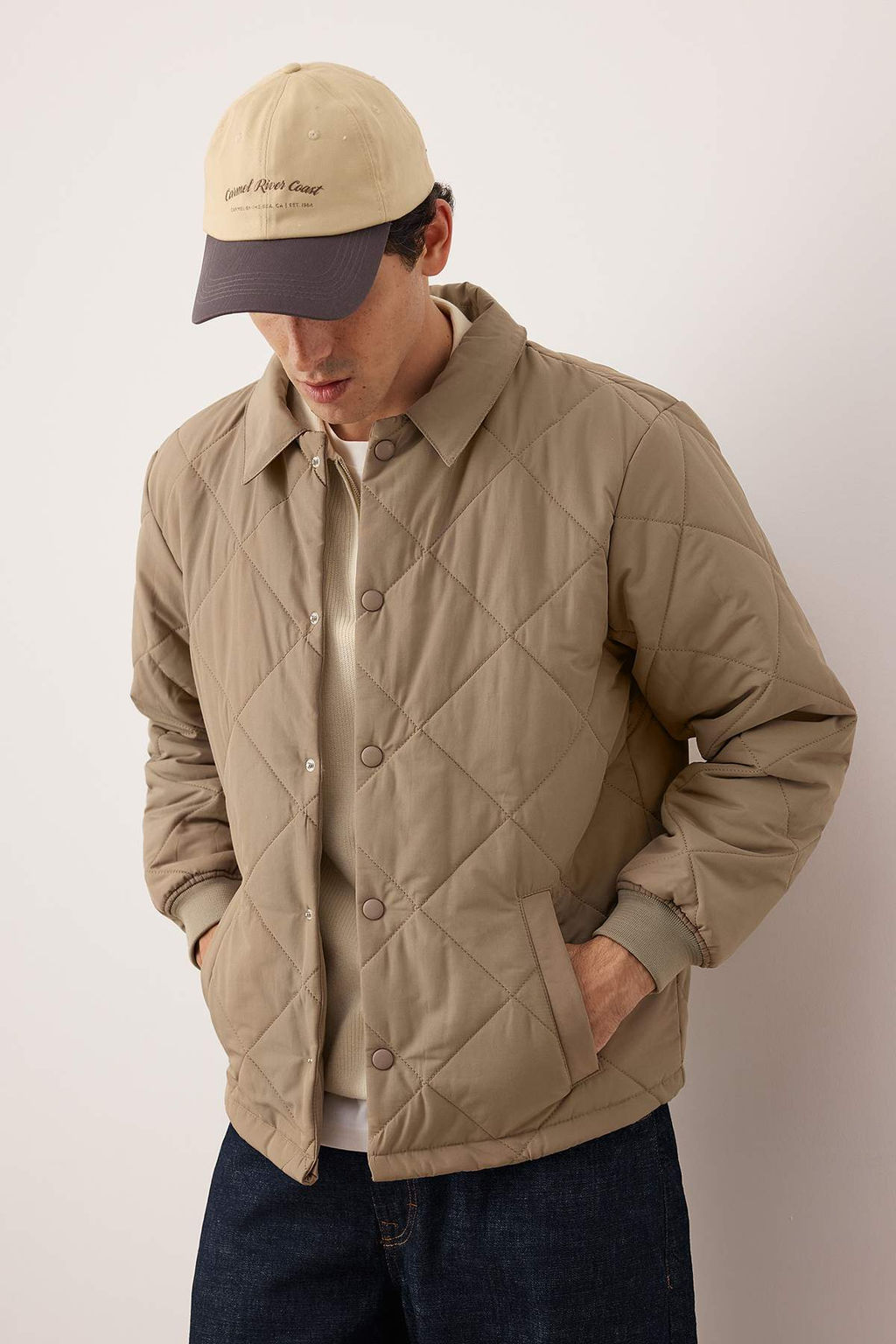 Bej Regular Fit Kapitone C?t C?tl? Unisex K?sl?k Mont TMNAW26MO00017 - Trendyolmilla фото 2