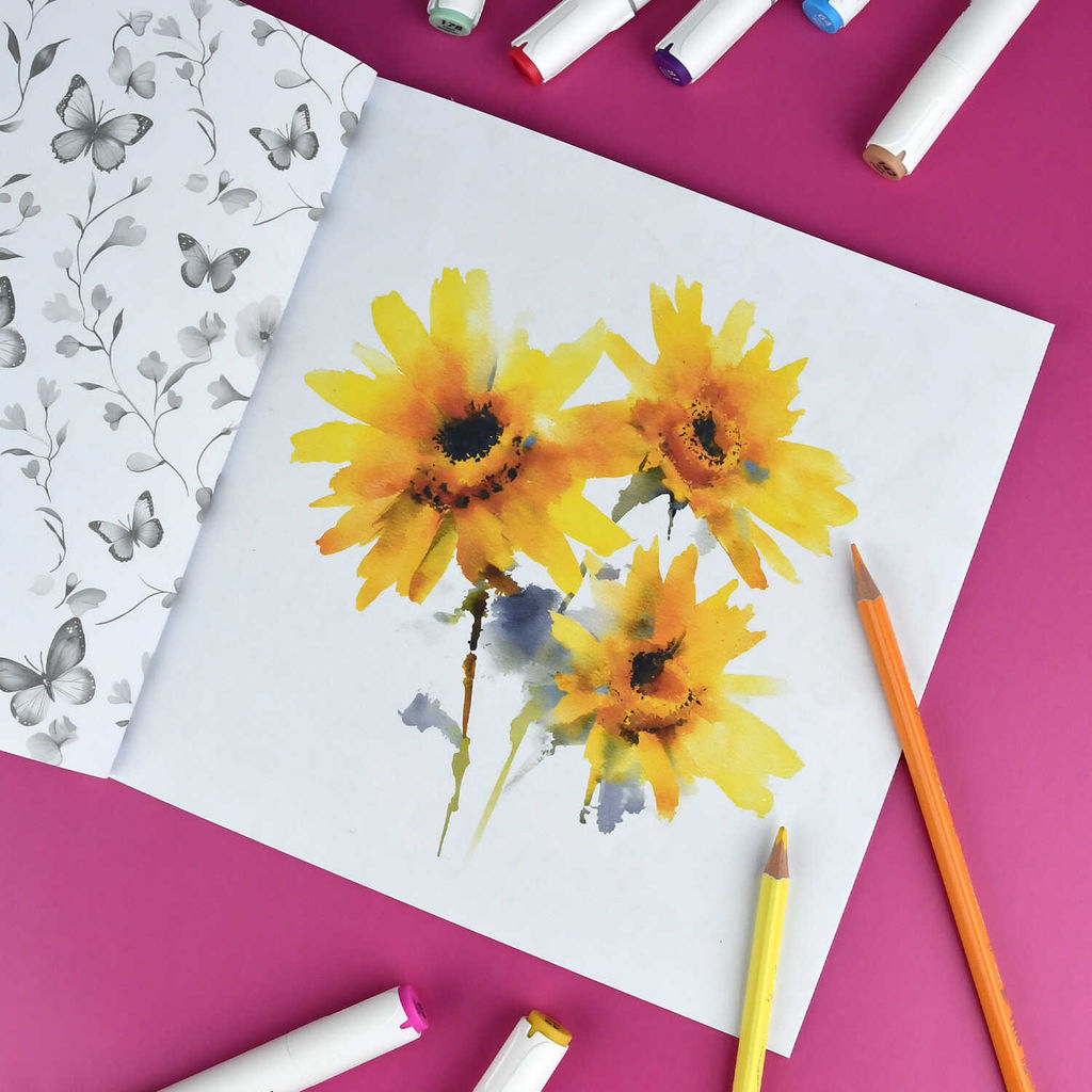 Книжка-раскраска для детей. Серия "Творческая раскраска" арт. 73318 ЦВЕТЫ /215x215 мм, 16 л., блок - офсет 120 г/м?, полноцветная печать/печать в одну краску, обл - мелованный картон 200 г/м?, клеевое скрепление,