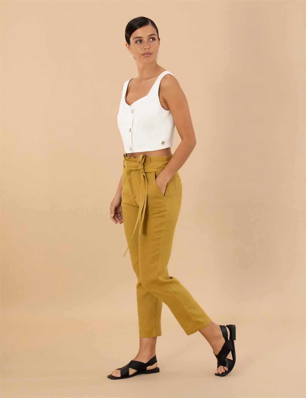 Ye_il Carrot Fit Keten Pantolon - Pierre cardin фото 3