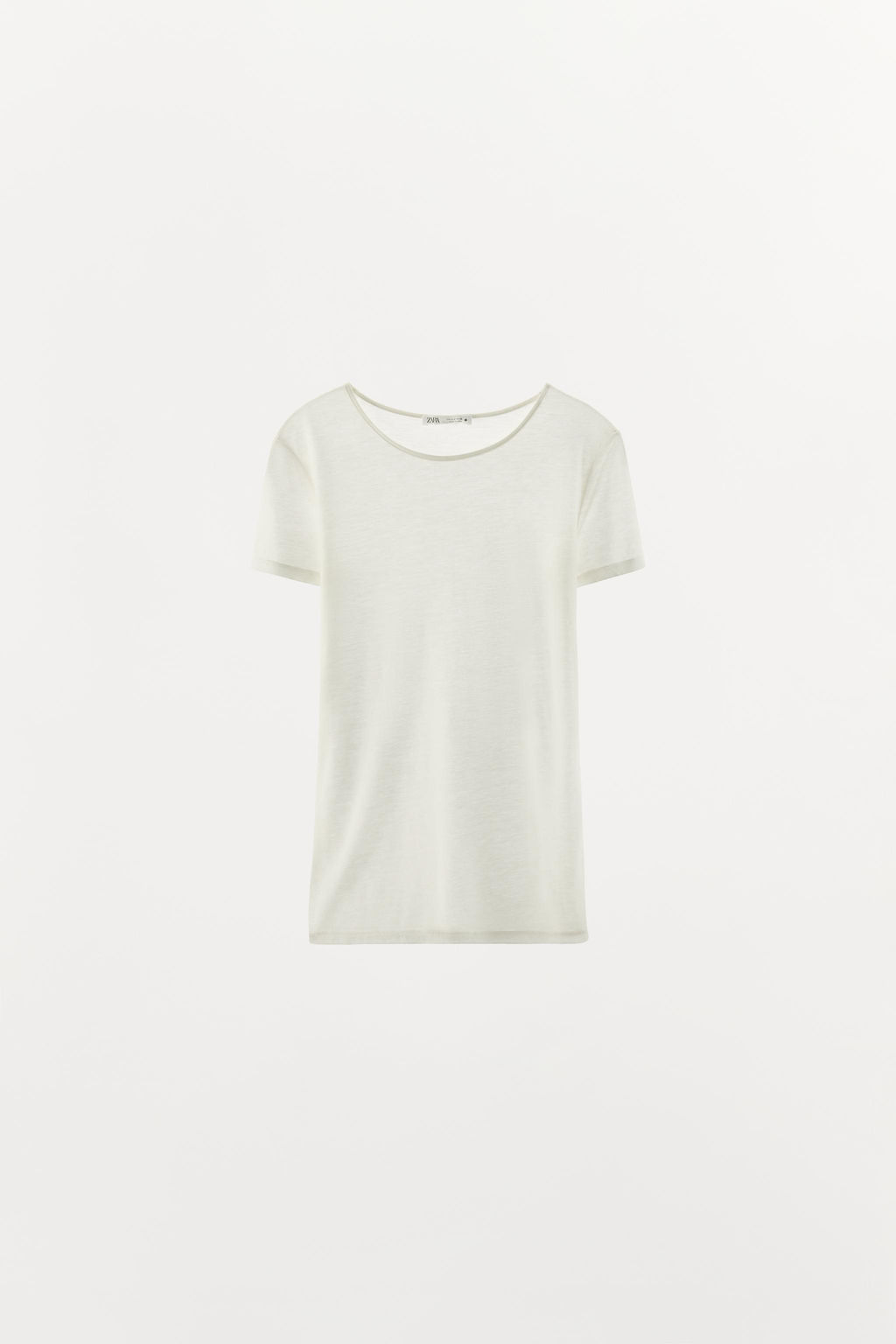 CAMISETA LISA MEZCLA LANA / Blanco - Zara фото 6