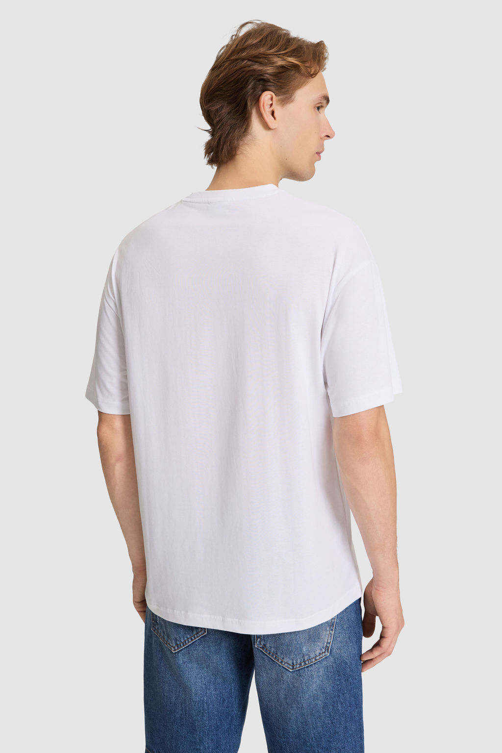 Erkek Beyaz Oversize Fit Bisiklet Yaka Ti__rt - U.s. polo assn фото 5