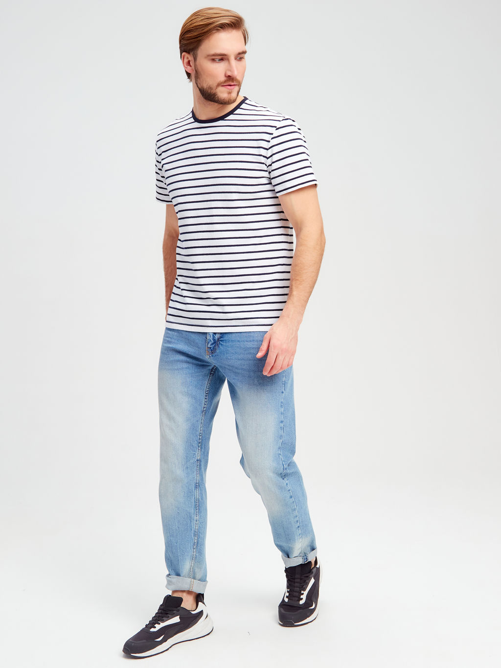 Футболка мужская короткий рукав GREG G145-KD14T-UT20 (синяя полоска)  фото 2