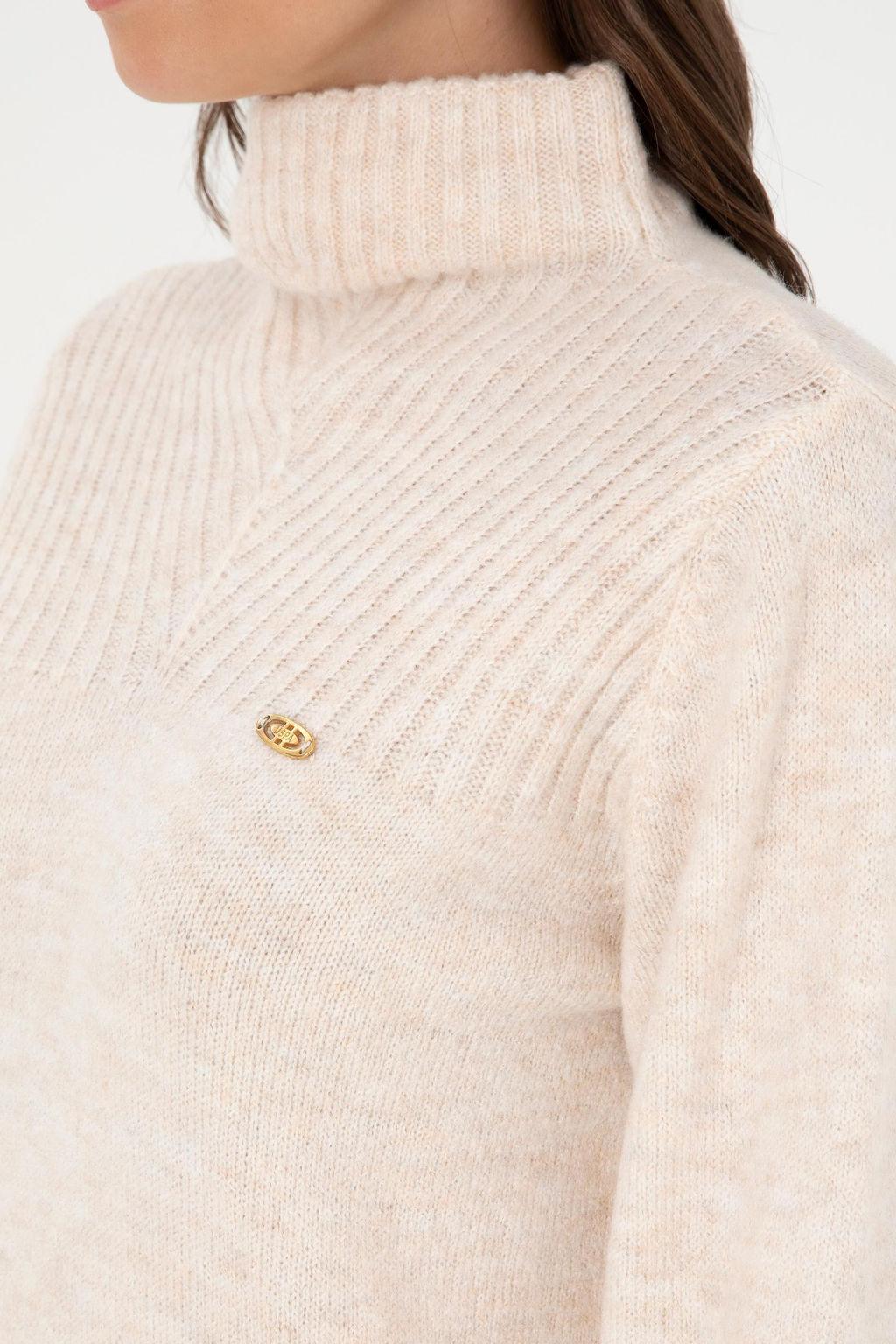 Женская кремовая водолазка с воротником Неожиданная скидка в корзине - U.s. polo assn фото 7