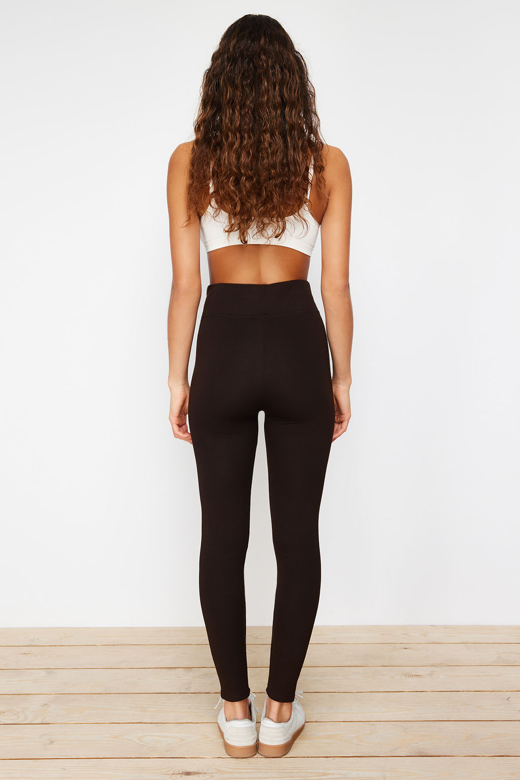 Siyah Toparlay?c? Beli Lastikli Yuksek Bel Esnek Orme Tayt TWOAW20TA0087 - Trendyolmilla фото 23